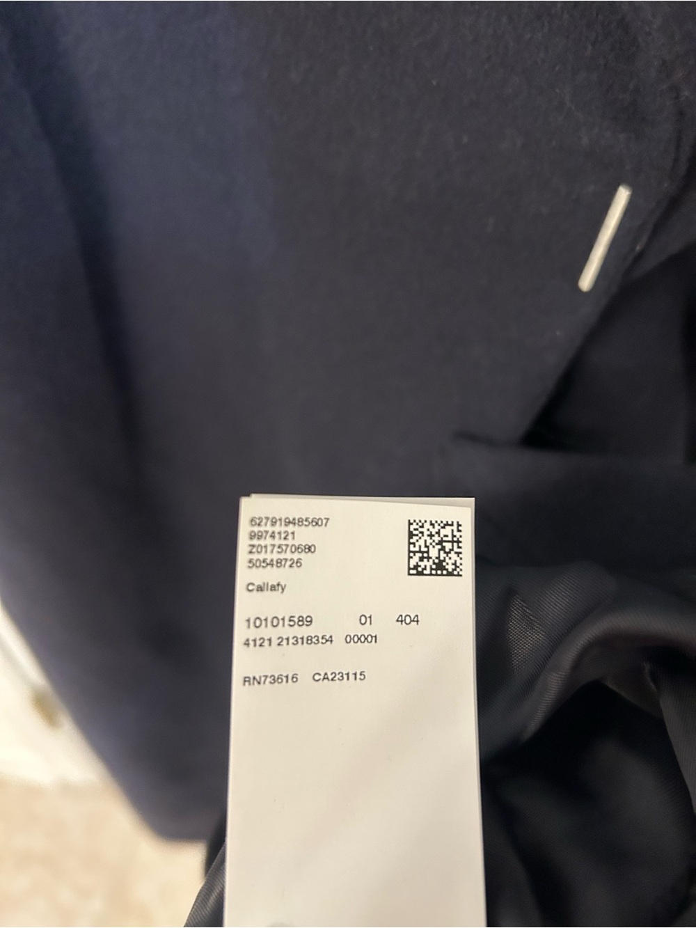 Boss Callafy Cashmere Coat in Dark Blue Size 4 - Picture 12 of 13